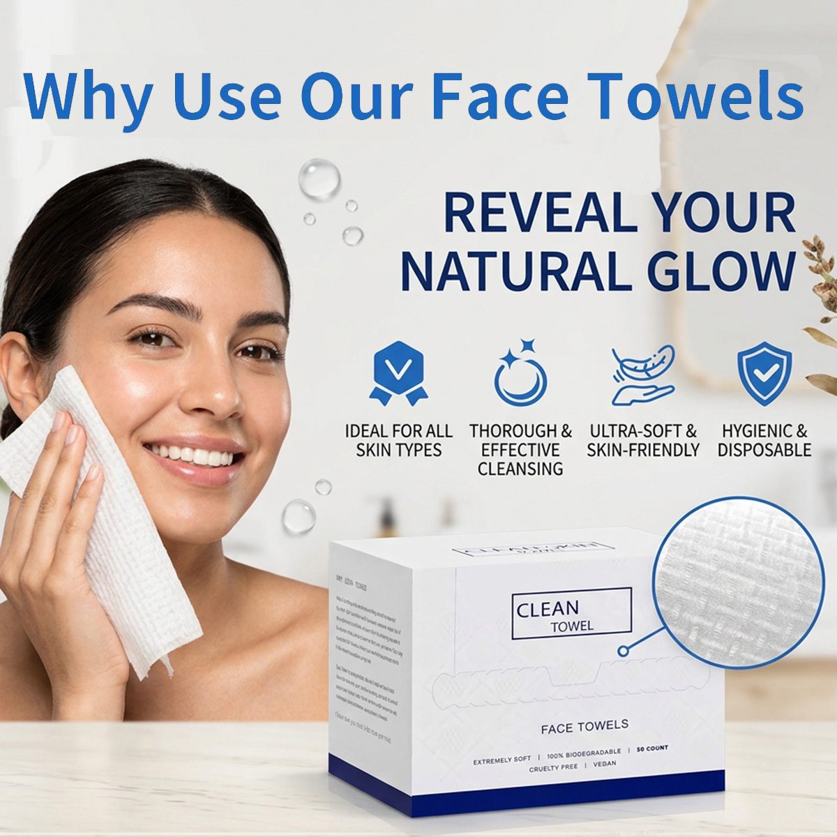 50 Unidades/Caixa Toalhas Faci - Beauty Makeup Face avaliação e preço